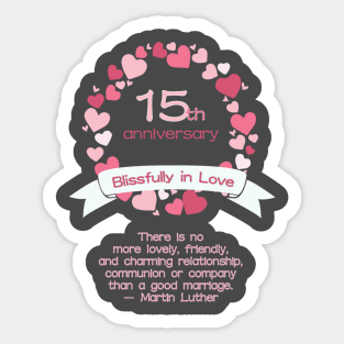 15th Wedding Anniversary Sticker